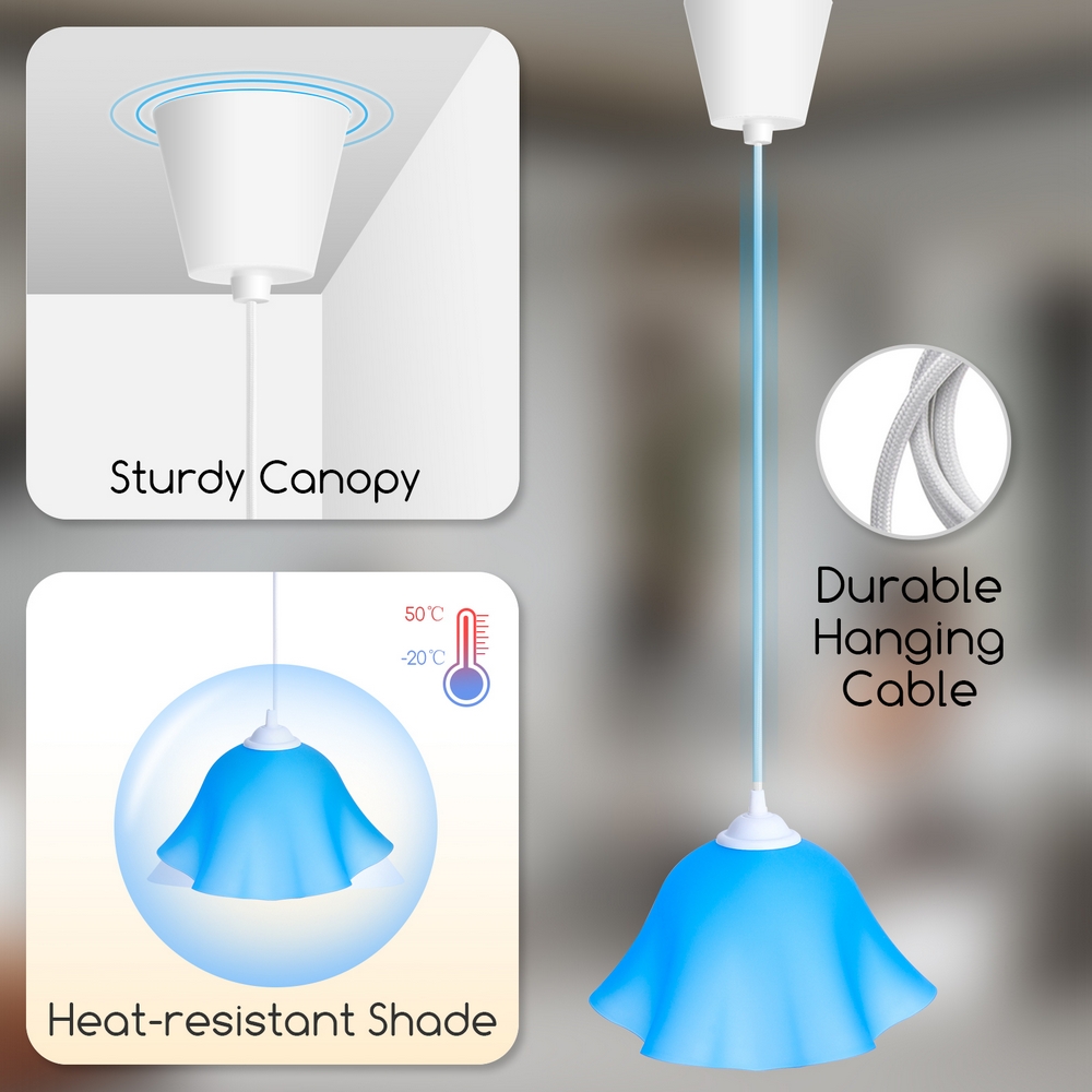 Lampadario da soffitto Pendant Wavy Celeste 1 x E27 Aigostar - Foto 2