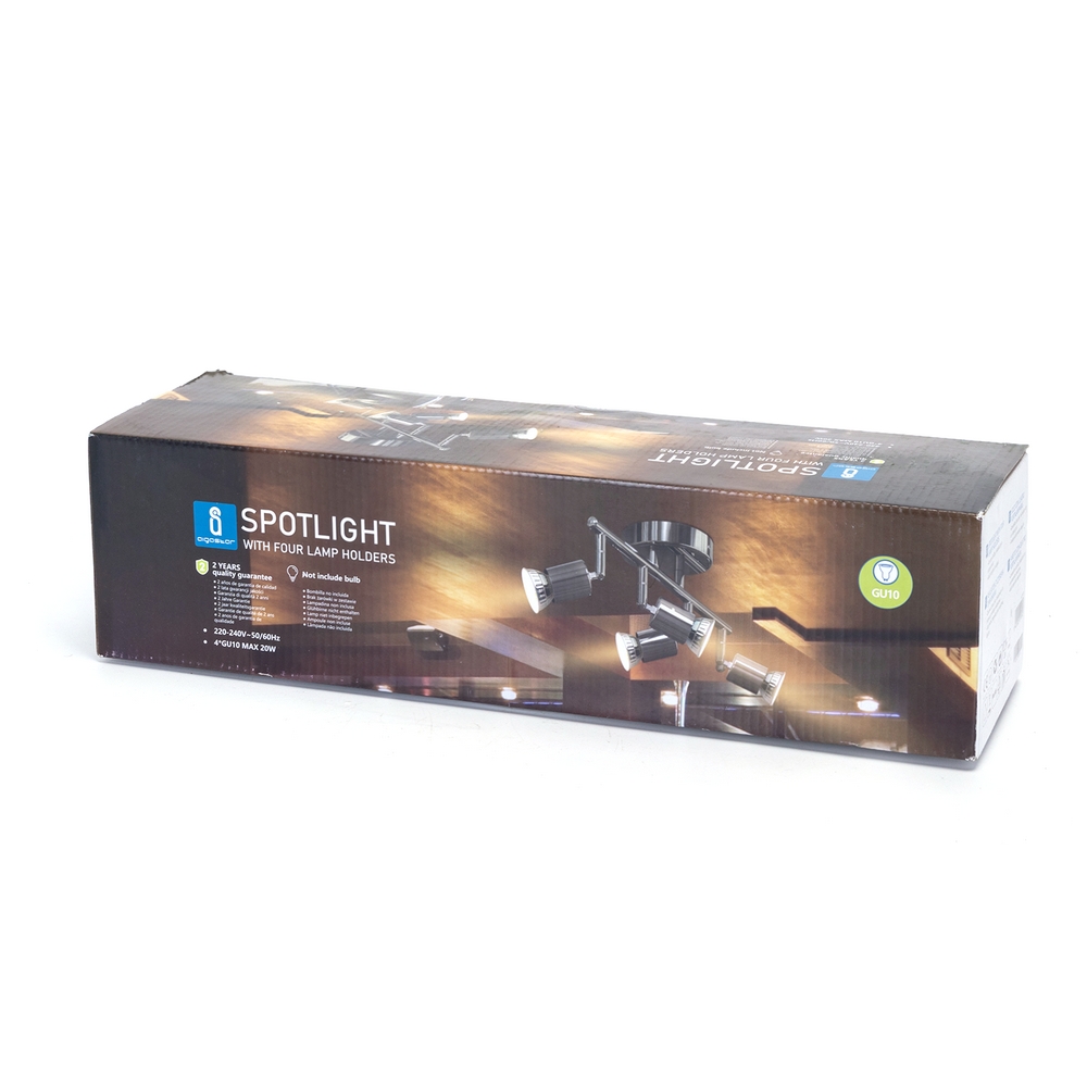 Lampadario da soffitto Quadriade Argento 4 x GU10 orientabili Aigostar - Foto 4