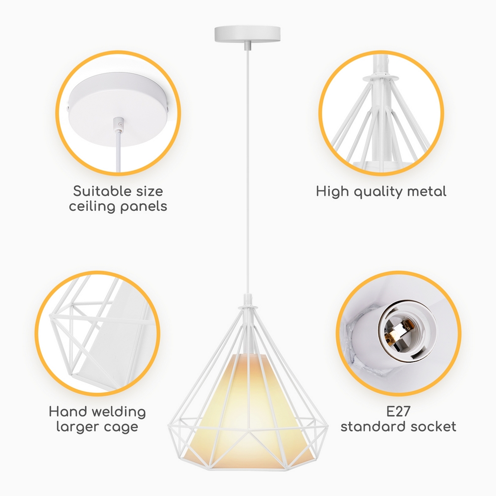 Lampadario da soffitto Sciva Bianco 1 x E27 Aigostar - Foto 4