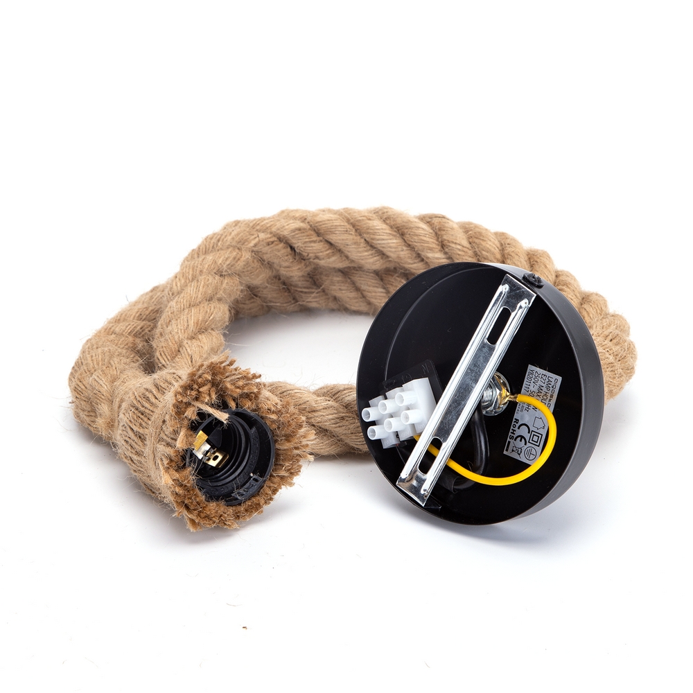 Lampadario da soffitto Single Rope Canapa 1 x E27 Aigostar - Foto 1