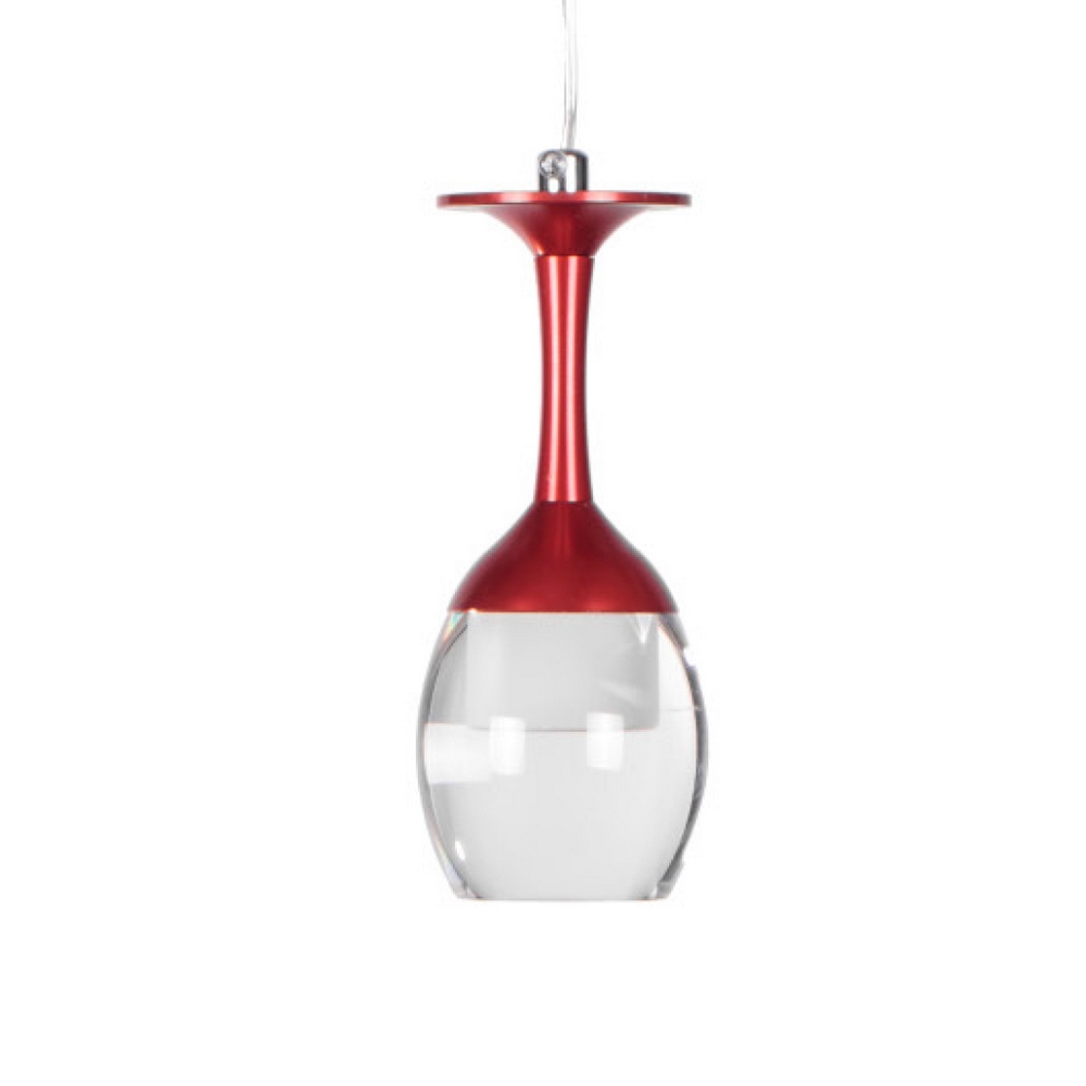Lampadario Led da soffitto Calice rosso 5W Bianco neutro 4000K Wisdom - Foto 1