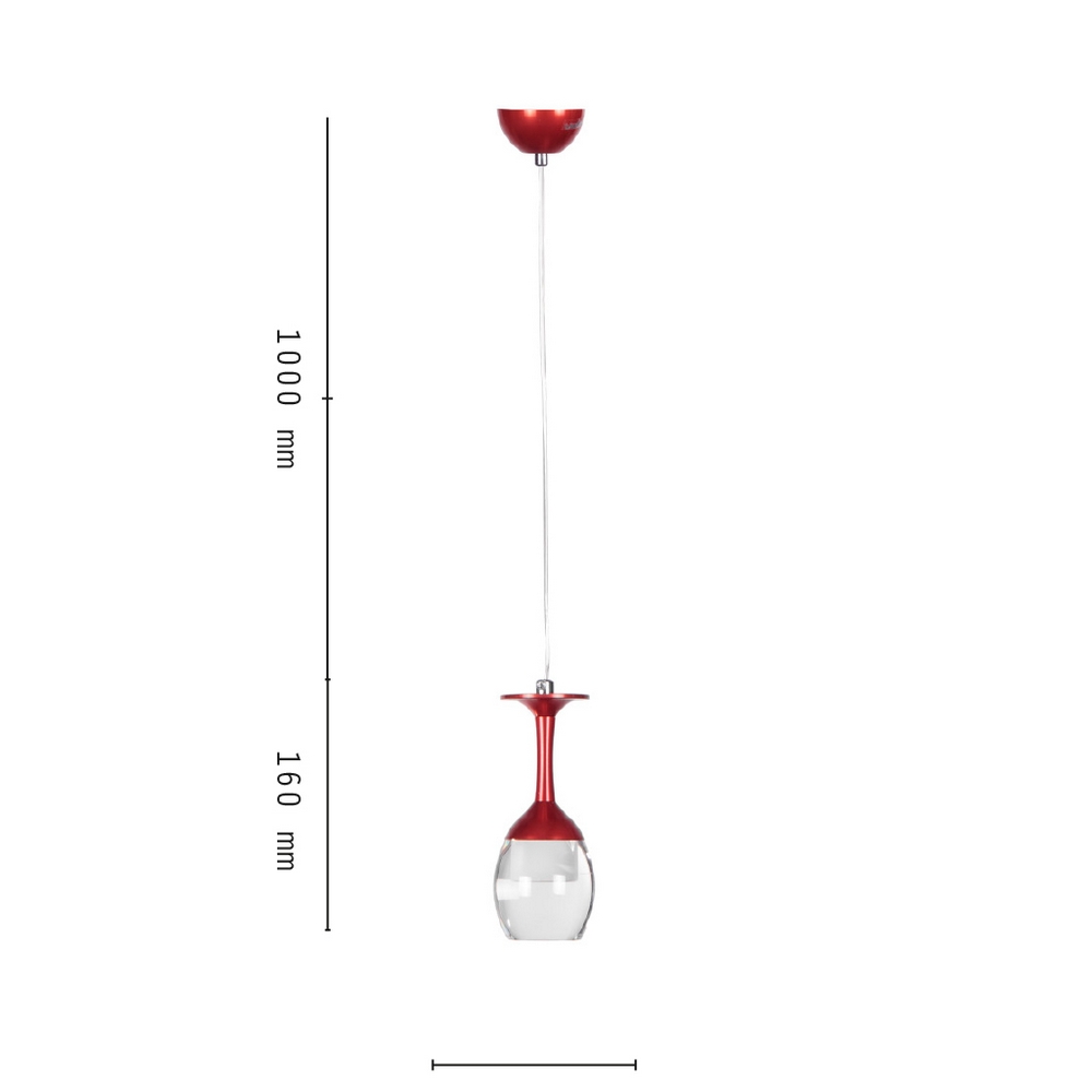 Lampadario Led da soffitto Calice rosso 5W Bianco neutro 4000K Wisdom - Foto 2