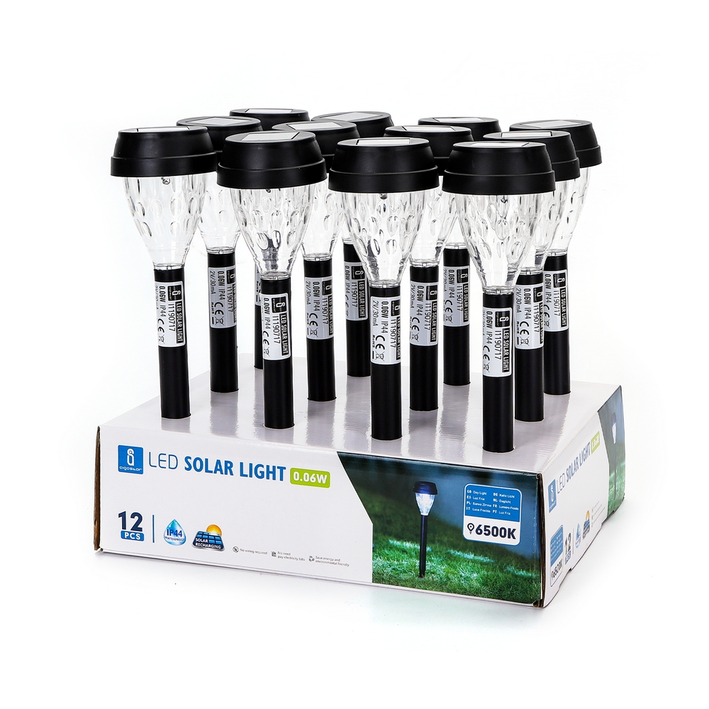 Lampioncino segnapassi Led Drop 0,06W Nero con pannello solare IP44 Bianco freddo 6500K con sensore crepuscolare Aigostar - Foto 2
