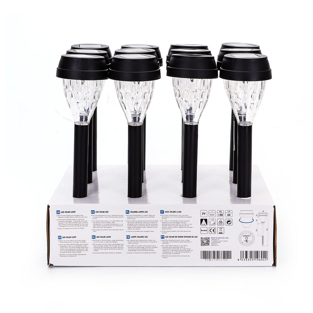 Lampioncino segnapassi Led Drop 0,06W Nero con pannello solare IP44 Bianco freddo 6500K con sensore crepuscolare Aigostar - Foto 3