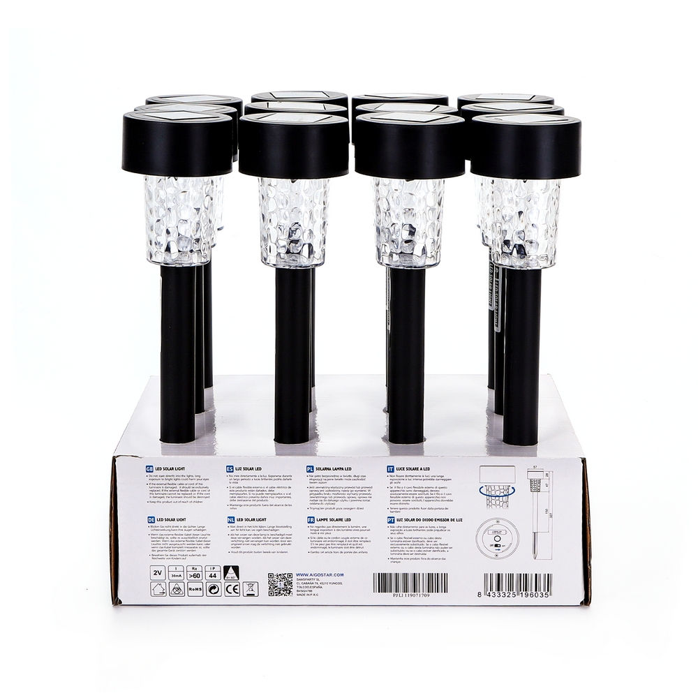 Lampioncino segnapassi Led Fairy 0,06W Nero con pannello solare IP44 Bianco freddo 6500K con sensore crepuscolare Aigostar - Foto 3
