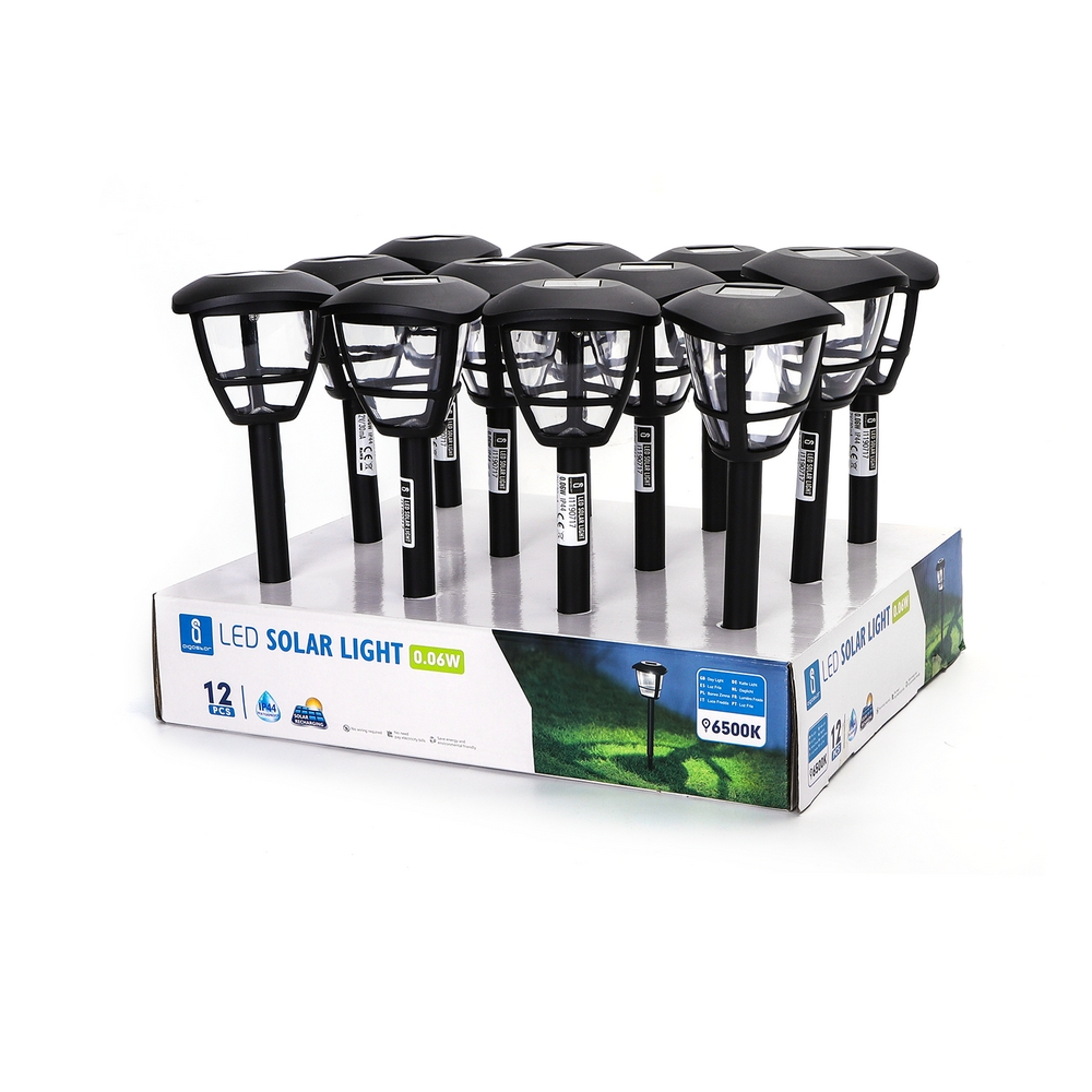 Lampioncino segnapassi Led Throll 0,06W Nero con pannello solare IP44 Bianco freddo 6500K con sensore crepuscolare Aigostar - Foto 2