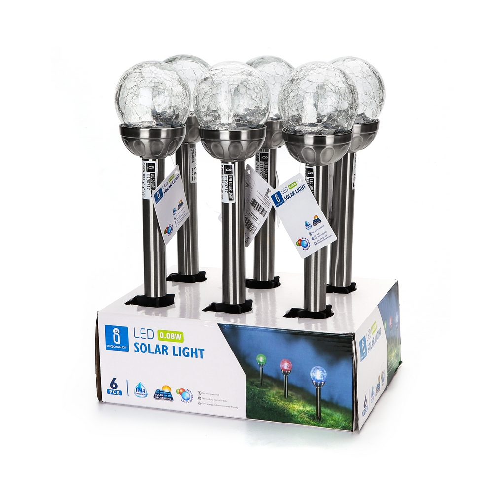 Lampioncino segnapassi Led Wizard 0,08W Argento con pannello solare IP44 RGB con sensore crepuscolare Aigostar - Foto 2