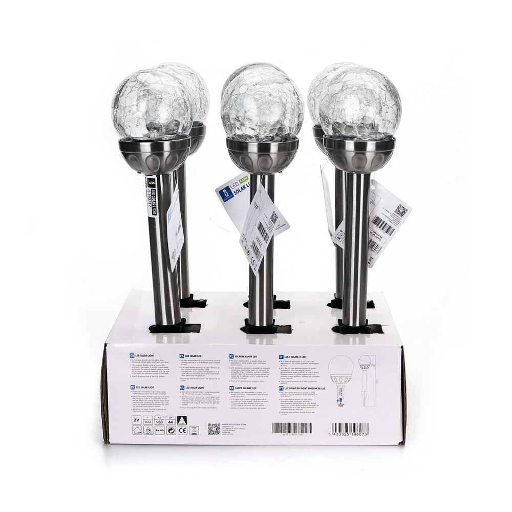 Lampioncino segnapassi Led Wizard 0,08W Argento con pannello solare IP44 RGB con sensore crepuscolare Aigostar - Foto 3