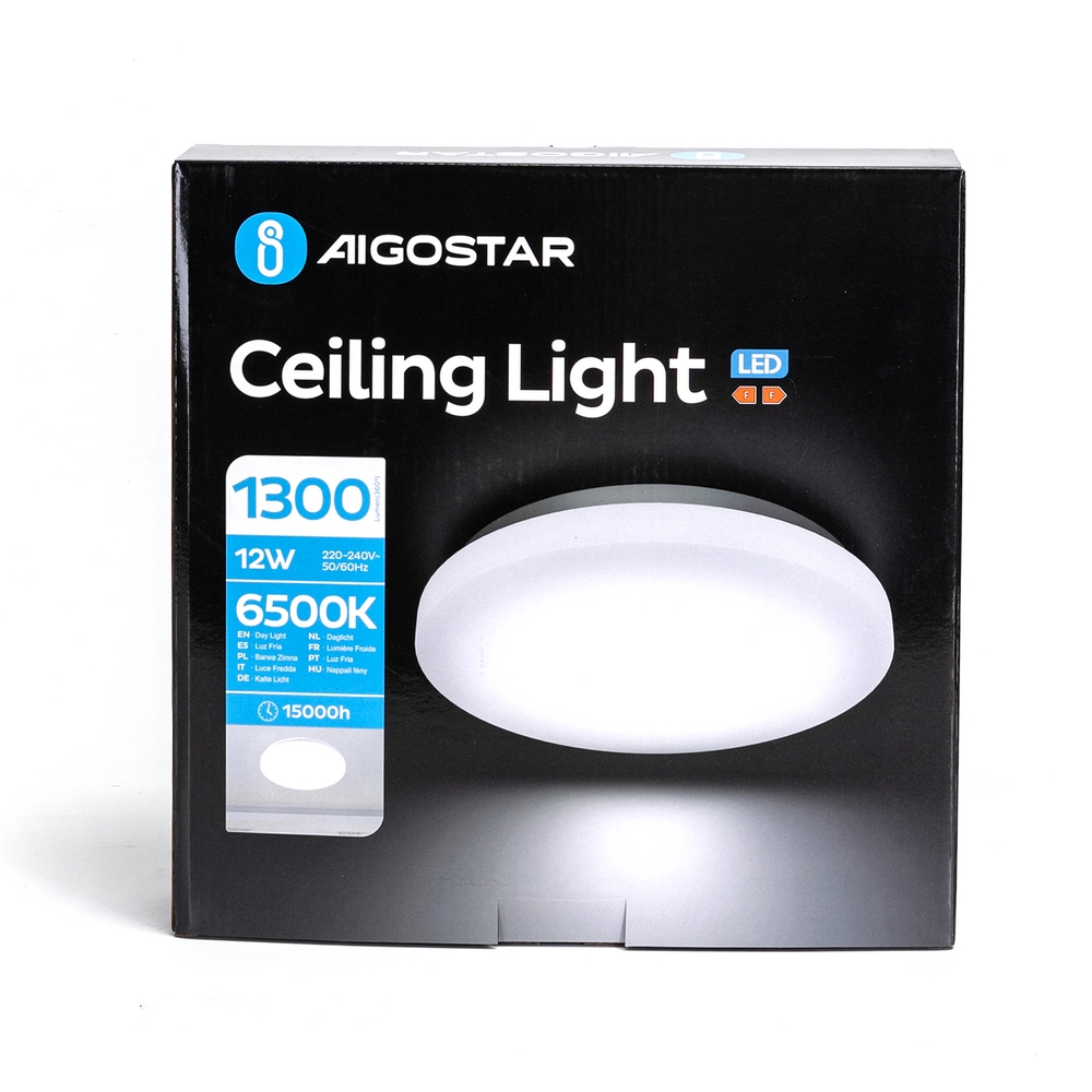 Plafoniera Led 12W Bianca Rotonda Bianco freddo 6500K Aigostar - Foto 2