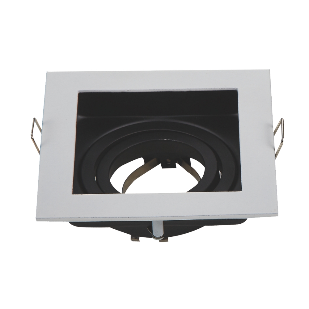 Foto principale Portafaretto orientabile GU10 / MR16 da incasso 100x100mm Bianco Quadrato Aigostar