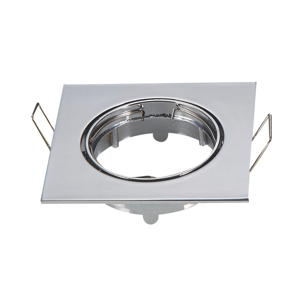 Foto principale Portafaretto orientabile GU10 / MR16 da incasso 82x82mm Cromato Quadrato Aigostar