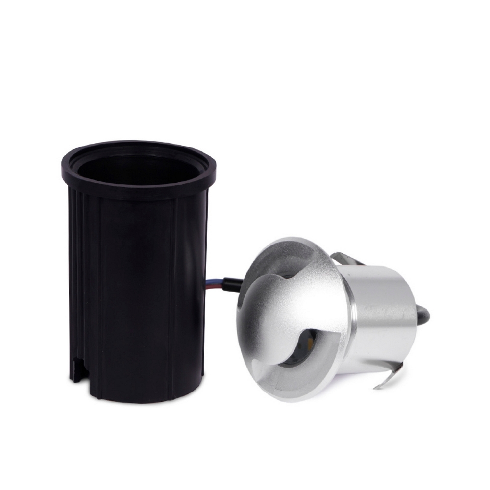 Segnapasso calpestabile Led 3W da incasso Rotondo Doppia emissione Argento satinato IP65 Bianco freddo 6000K Wisdom - Foto 1