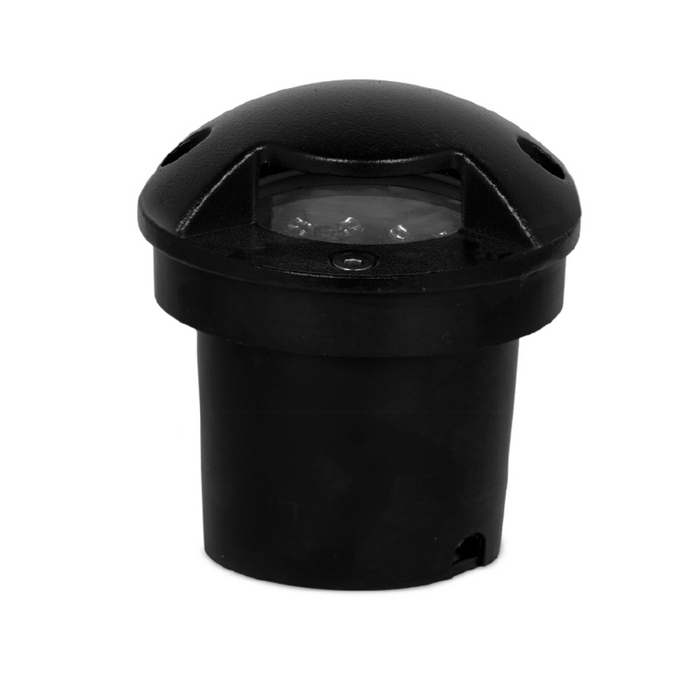Segnapasso calpestabile Led 7W da incasso Rotondo Quadrupla emissione Nero IP65 Bianco freddo 6000K Wisdom - Foto 1