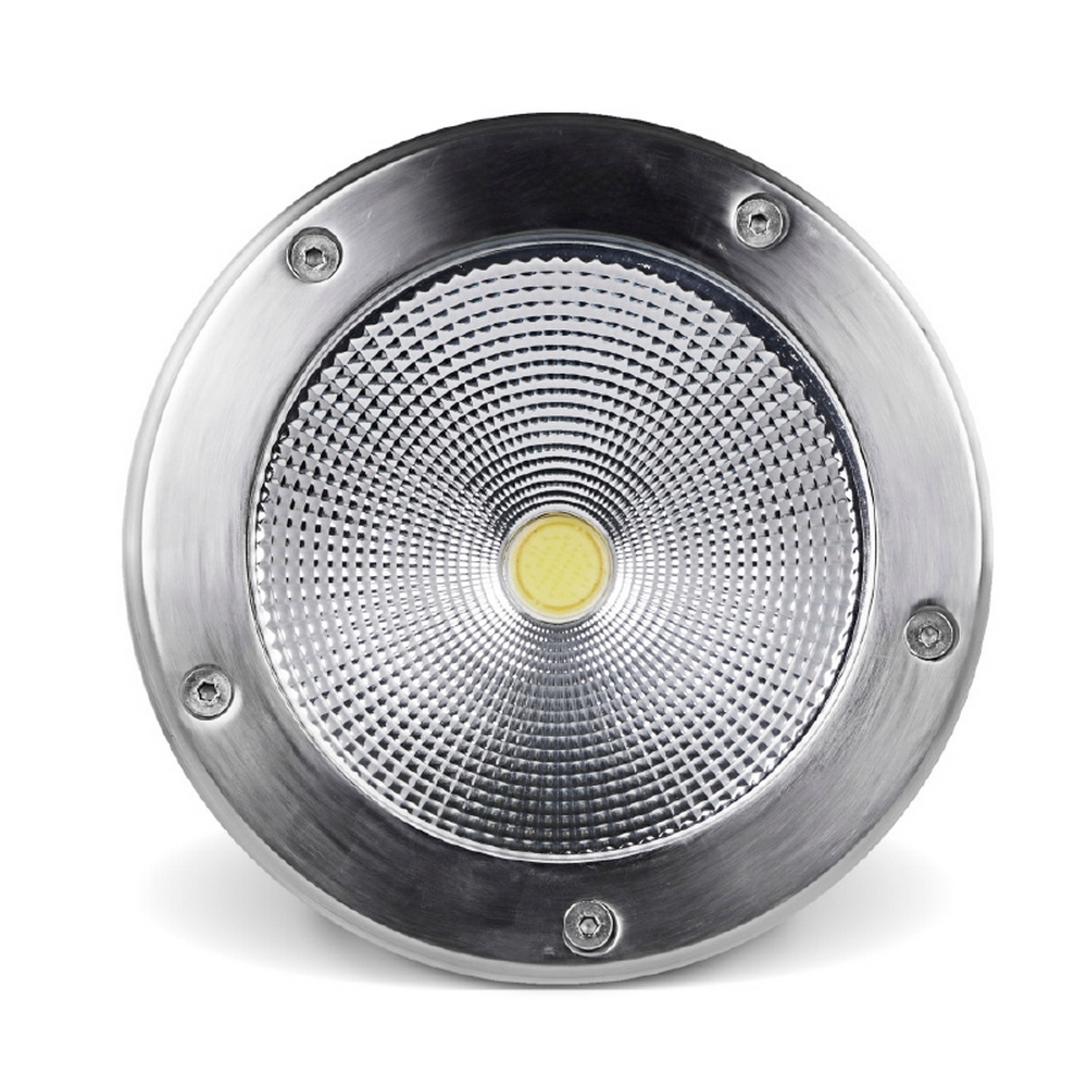 Segnapasso carrabile Led 30W da incasso Rotondo Argento satinato IP65 Bianco caldo 3000K Wisdom - Foto 1
