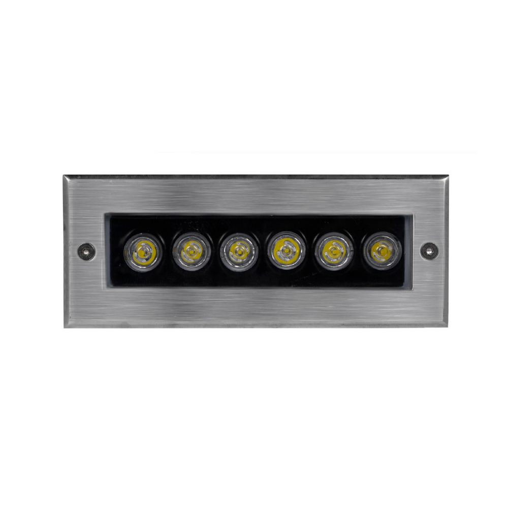 Segnapasso Led Argento 6W da incasso a parete Rettangolare IP65 Bianco caldo 3000K Wisdom - Foto 1