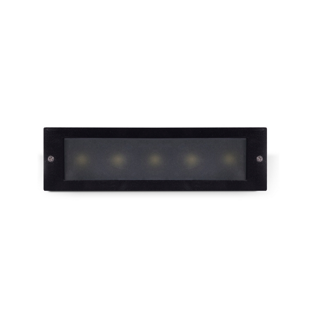 Segnapasso Led Nero 5W da incasso a parete Rettangolare IP65 Bianco caldo 3000K Wisdom - Foto 1