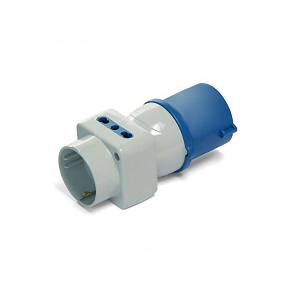 Foto principale Adattatore triplo per Spina industriale Schuko+Bipasso 16A 2P+T 220-250V IP44 ProPart