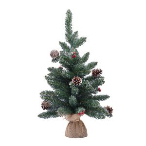 Foto principale Albero di Natale da tavolo Corvara 60cm 53 rami con bacche e pigne Viscio