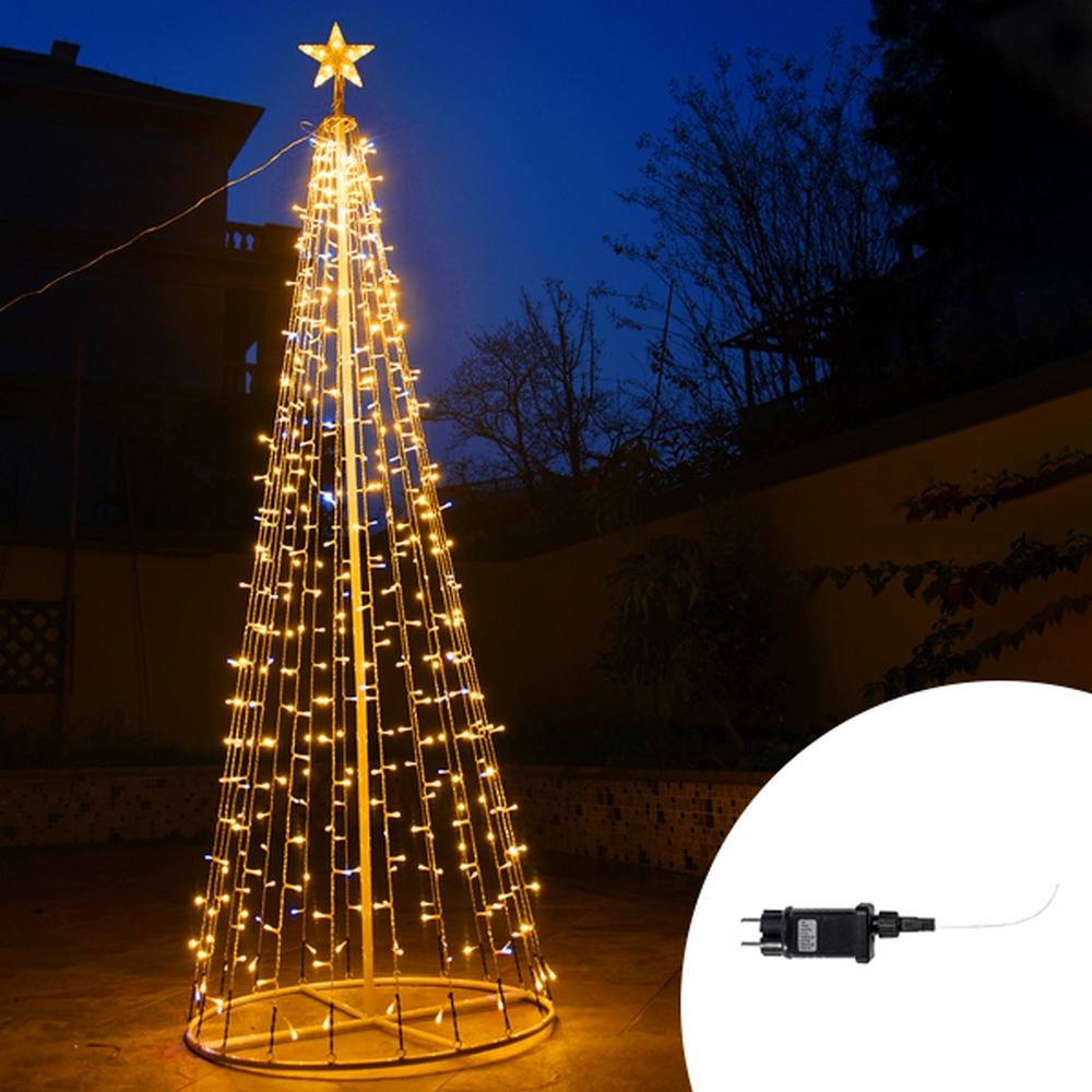 Foto principale Albero luminoso a cono da 480 Led altezza 2 metri Bianco Caldo fisso e Freddo intermittente Wisdom