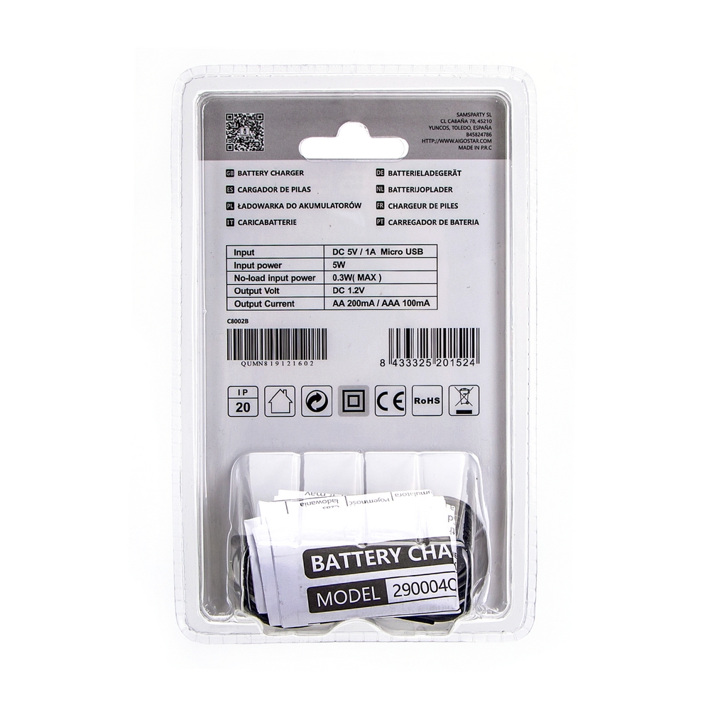 Caricabatteria a 4 slot per stilo (AA) e ministilo (AAA) colore nero - Foto 3