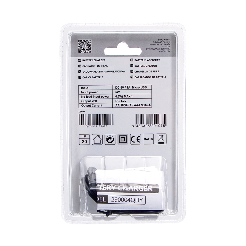 Caricabatteria Rapido a 4 slot per stilo (AA) e ministilo (AAA) colore nero - Foto 3