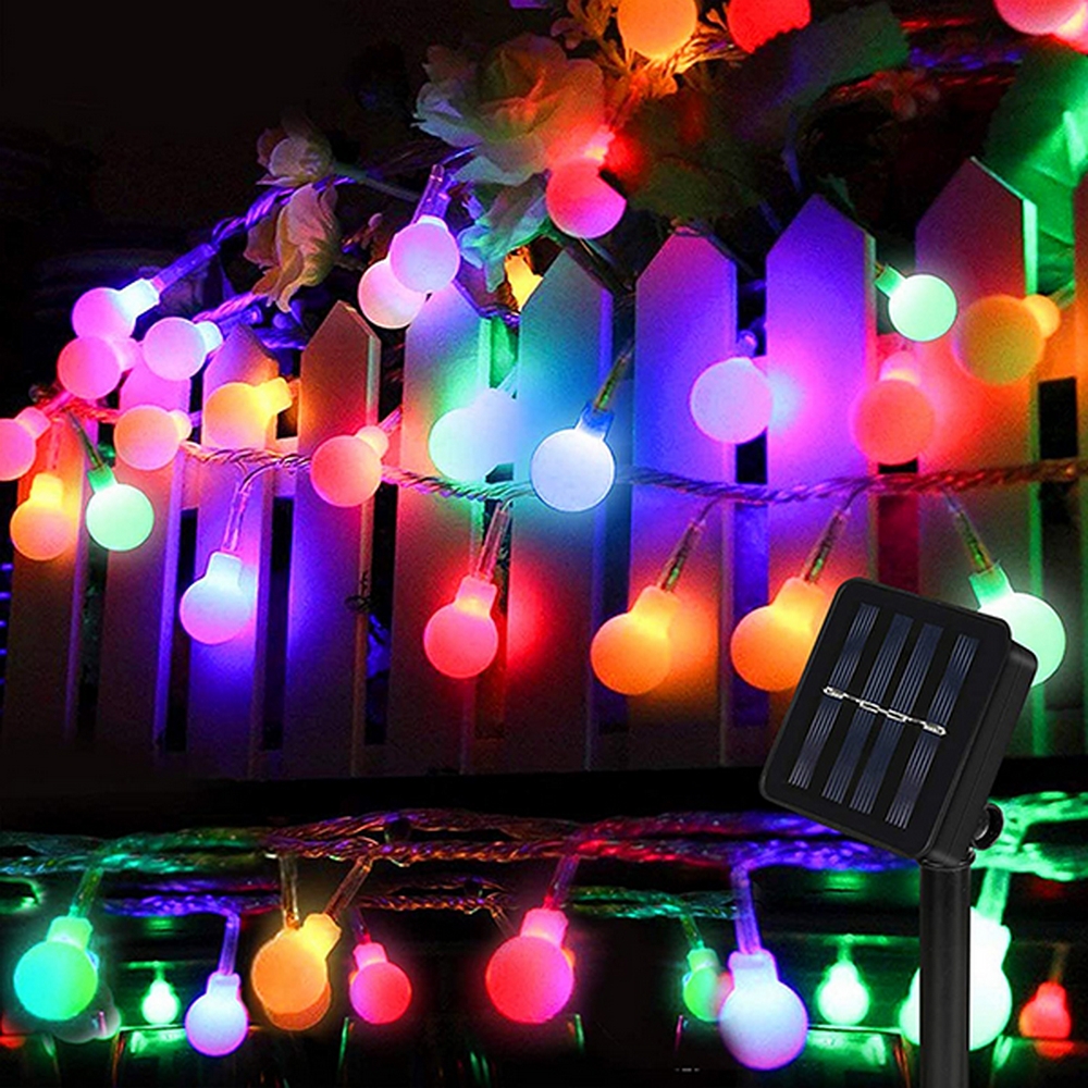 Catena decorata con 50 Sfere a Led Multicolore 5 metri con pannello solare Wisdom - Foto 2