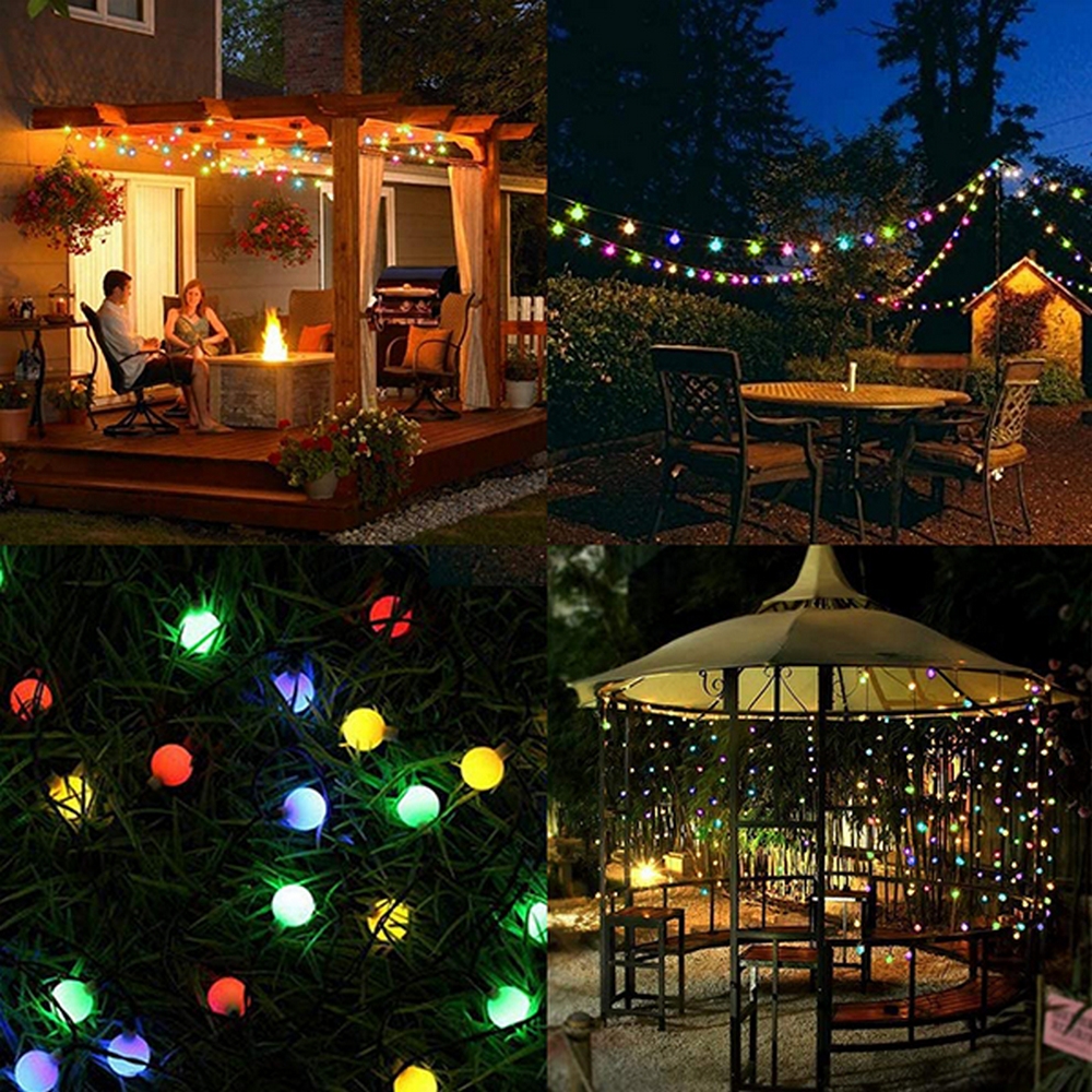 Catena decorata con 50 Sfere a Led Multicolore 5 metri con pannello solare Wisdom - Foto 3
