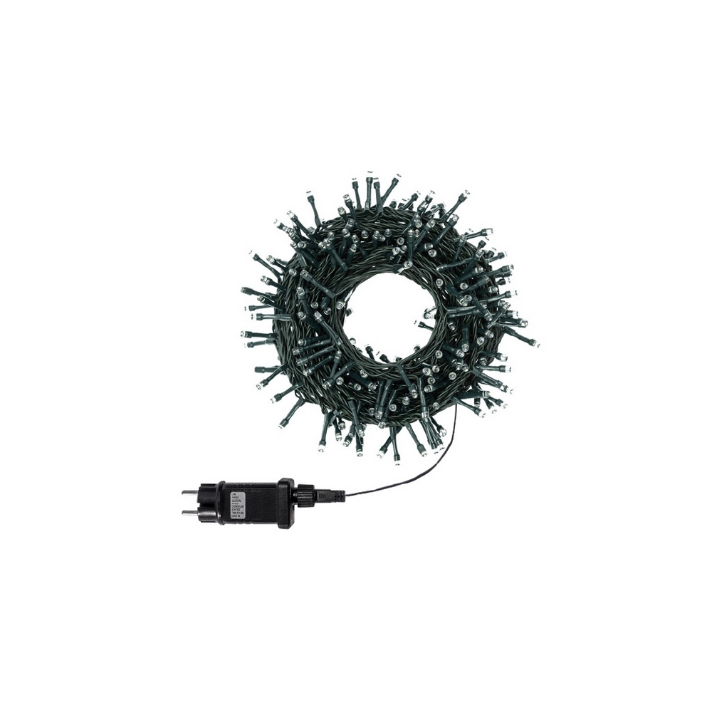 Catena di luci 15 metri da 300 Led Bianco Freddo e Bianco Caldo con cavo verde Wisdom - Foto 1