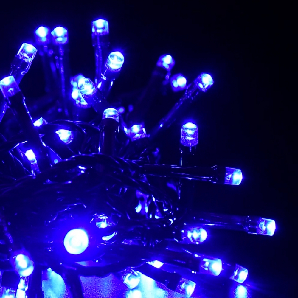 Catena di luci 15 metri da 300 Led Blu con cavo verde Wisdom - Foto 1