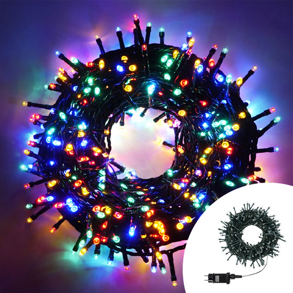 Foto principale Catena di luci 15 metri da 300 Led Multicolore con cavo verde Wisdom