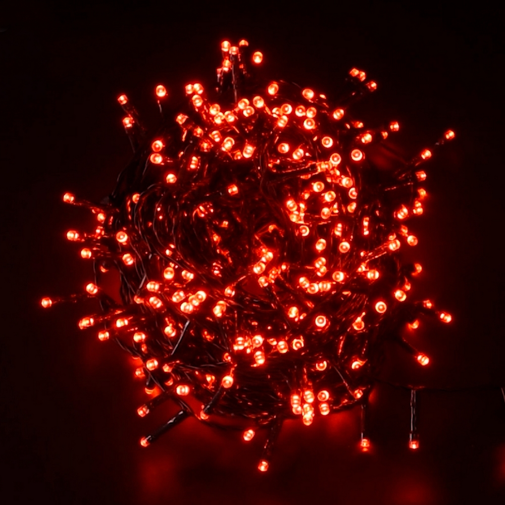 Catena di luci 15 metri da 300 Led Rosso con cavo verde Wisdom - Foto 2