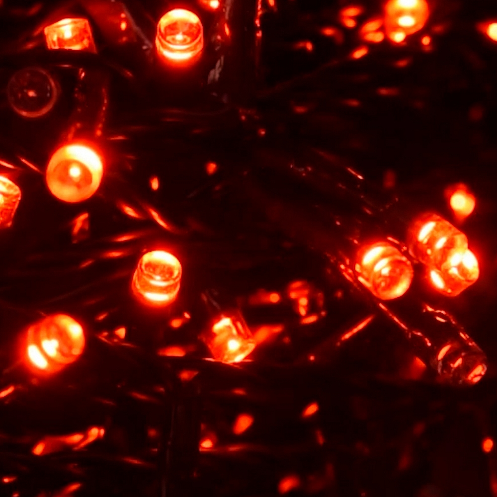 Catena di luci 15 metri da 300 Led Rosso con cavo verde Wisdom - Foto 3