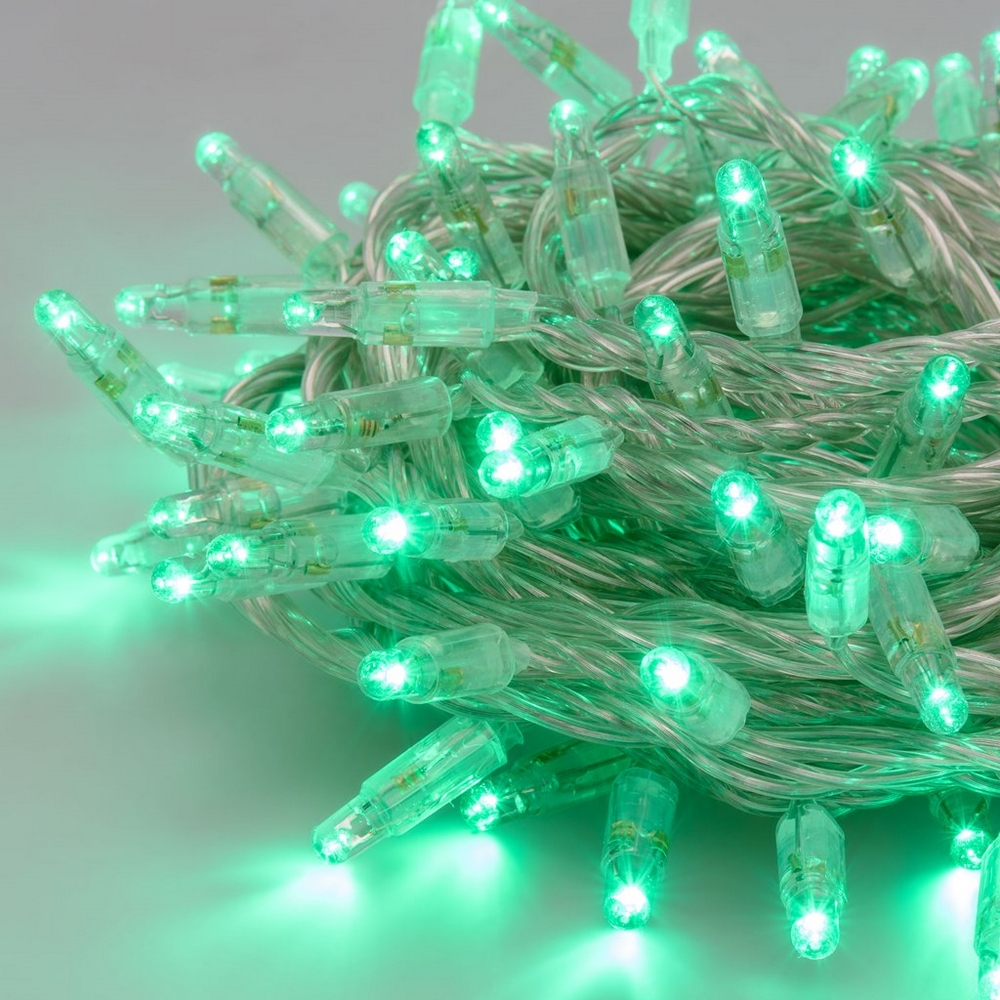 Catena di luci 15 metri da 300 Led Verde Tiffany con cavo trasparente Wisdom - Foto 2