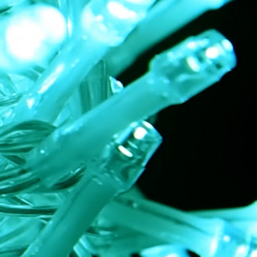 Catena di luci 15 metri da 300 Led Verde Tiffany con cavo trasparente Wisdom - Foto 6