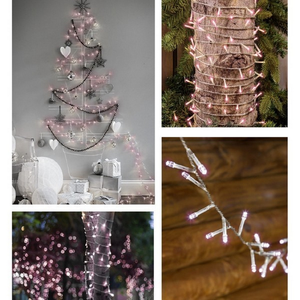 Catena di luci 25 metri da 500 Led Rosa con cavo trasparente Wisdom - Foto 3