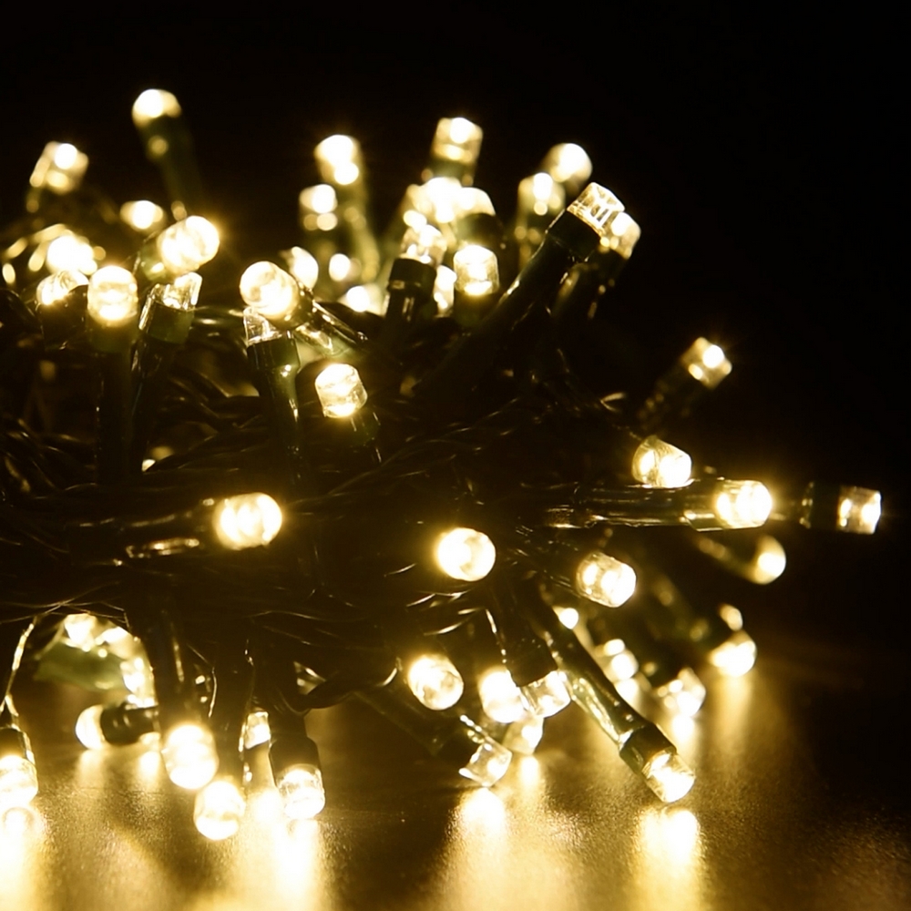 Catena di luci 36 metri da 720 Led Bianco Caldo con cavo verde Wisdom - Foto 4