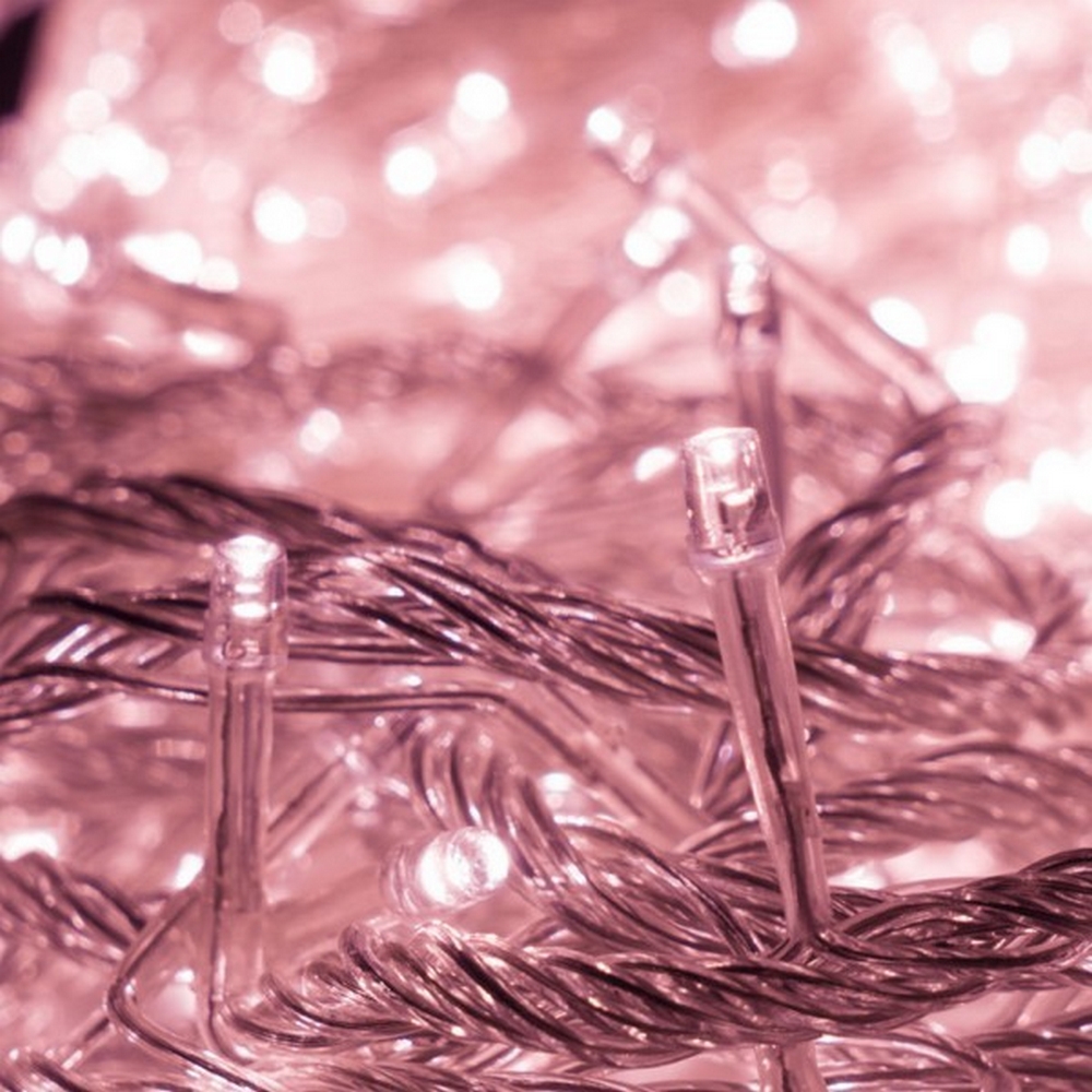 Catena di luci 9 metri da 180 Led Rosa con cavo trasparente Wisdom - Foto 2