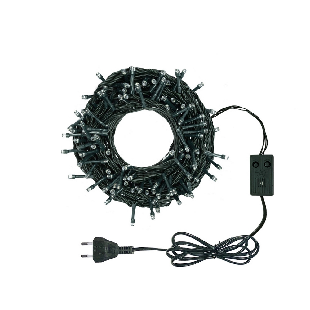Catena di luci musicale 19 metri da 320 Led Multicolore con cavo verde Wisdom - Foto 1