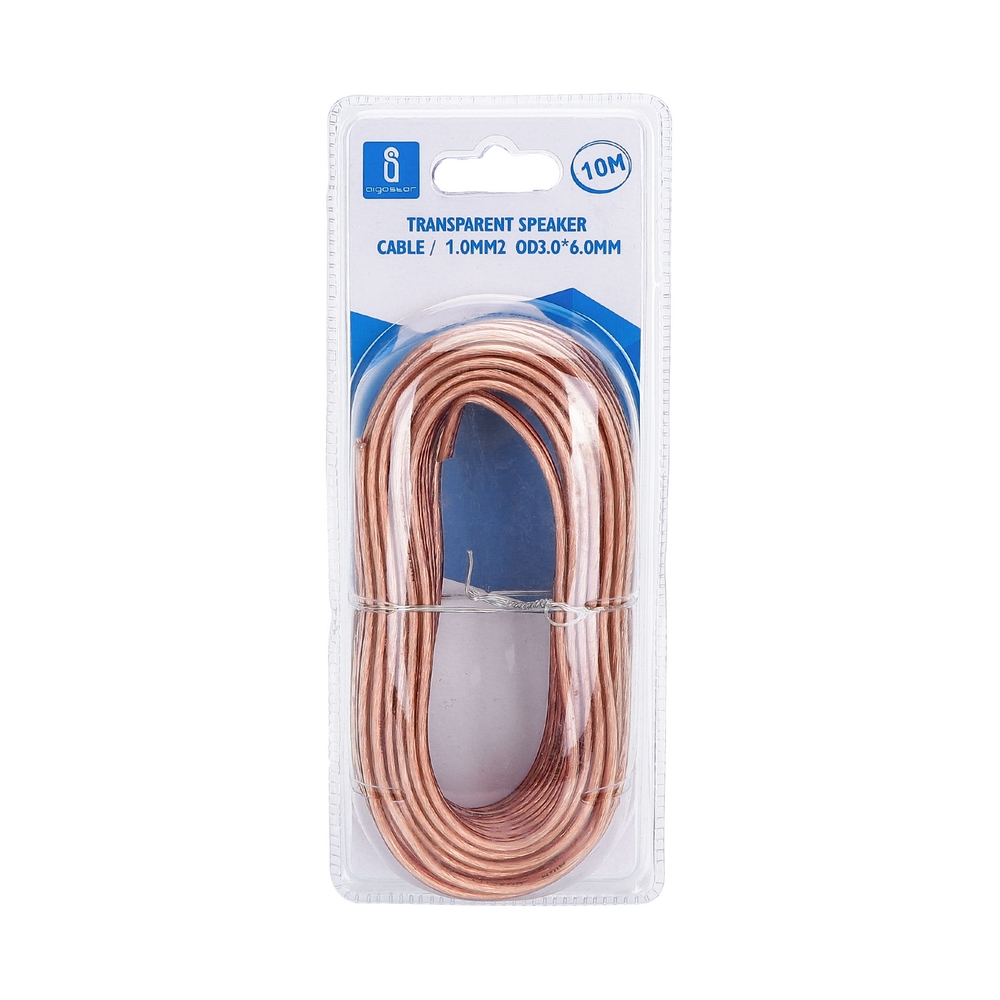 Cavo Audio per altoparlanti 2x1mm2 in rame 10m trasparente Aigostar - Foto 1