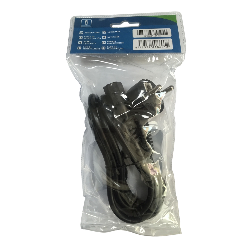 Cavo di alimentazione tripolare VDE spina Schuko 10A 1,8m nero Aigostar - Foto 2