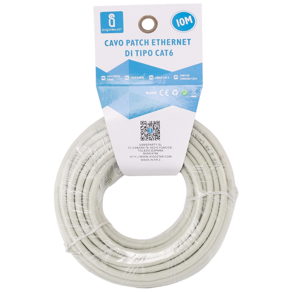 Cavo Ethernet rete LAN Cat6 RJ45 10m grigio Aigostar - Foto 1