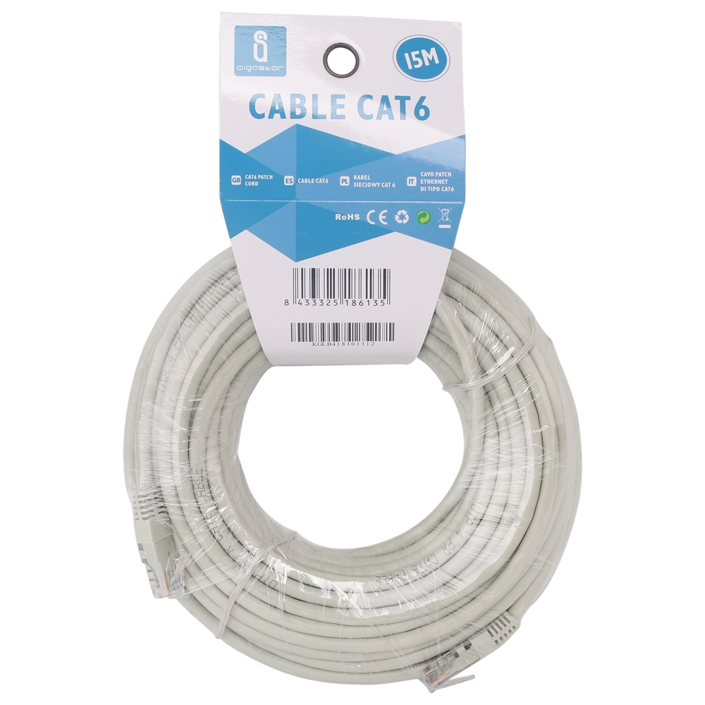 Cavo Ethernet rete LAN Cat6 RJ45 15m grigio Aigostar - Foto 2