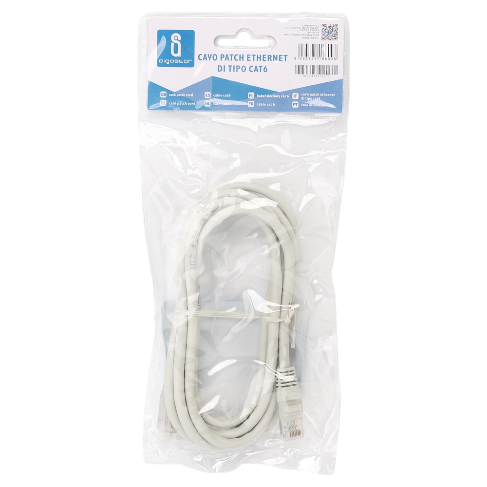 Cavo Ethernet rete LAN Cat6 RJ45 1,8m grigio Aigostar - Foto 2