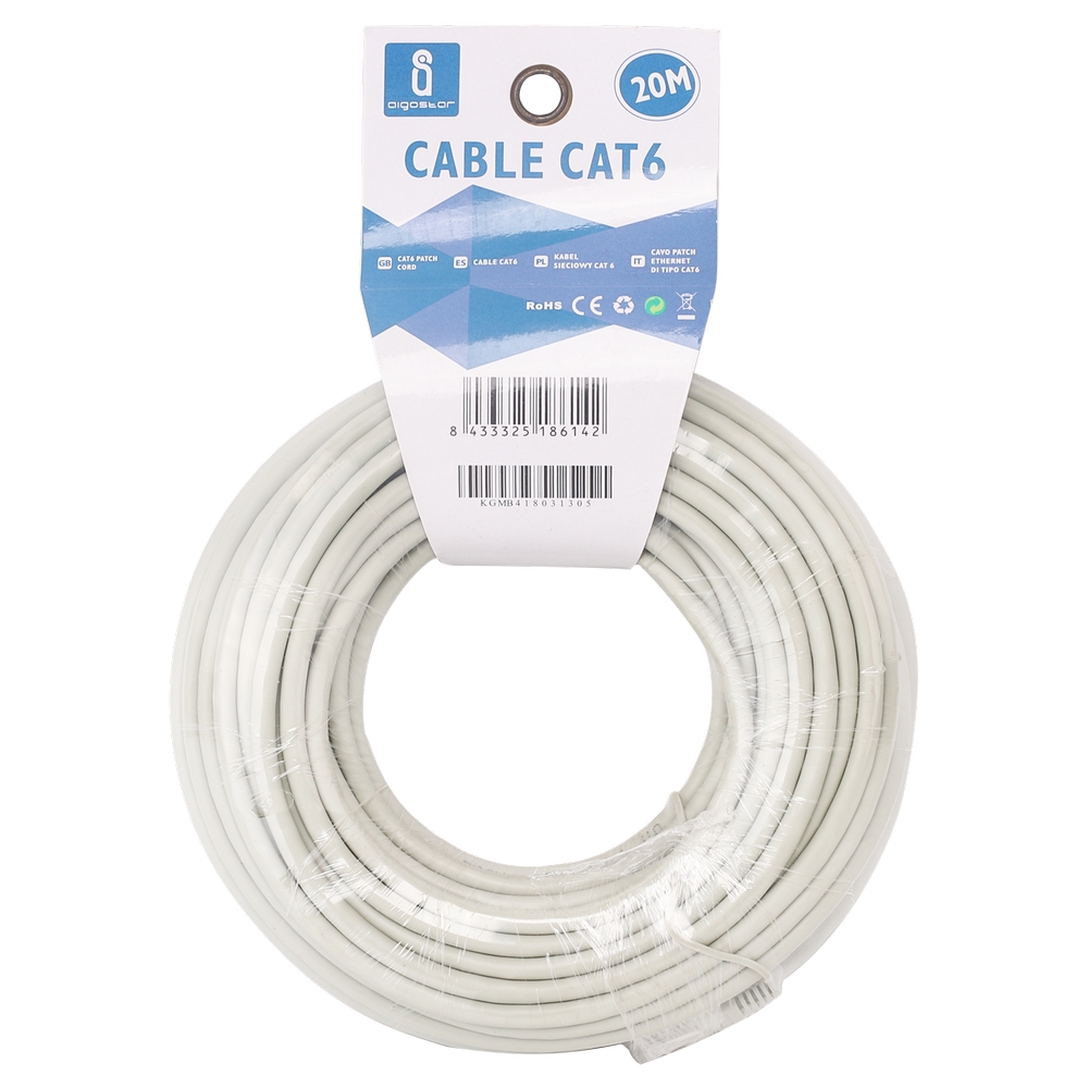 Cavo Ethernet rete LAN Cat6 RJ45 20m grigio Aigostar - Foto 2