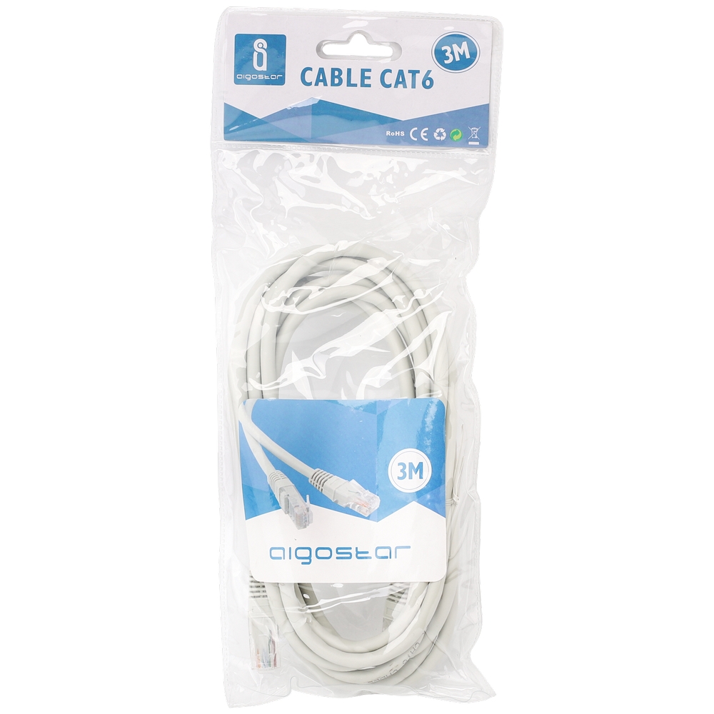 Cavo Ethernet rete LAN Cat6 RJ45 3m grigio Aigostar - Foto 1