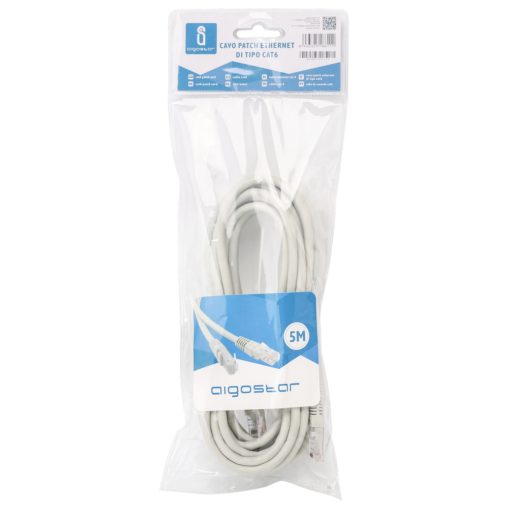 Cavo Ethernet rete LAN Cat6 RJ45 5m grigio Aigostar - Foto 2