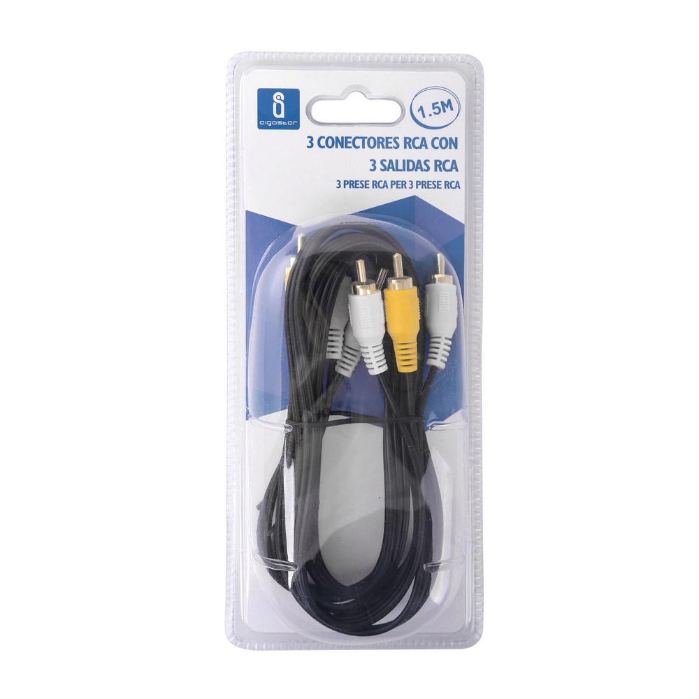 Cavo RCA audio video bianco rosso giallo 1,5m Aigostar - Foto 1