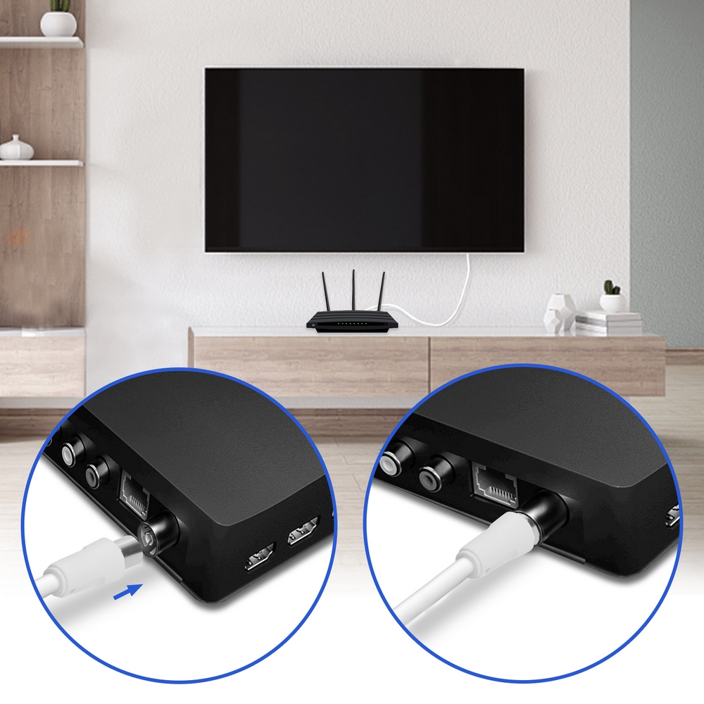 Cavo TV per antenna maschio/femmina 1,5m bianco Aigostar - Foto 1