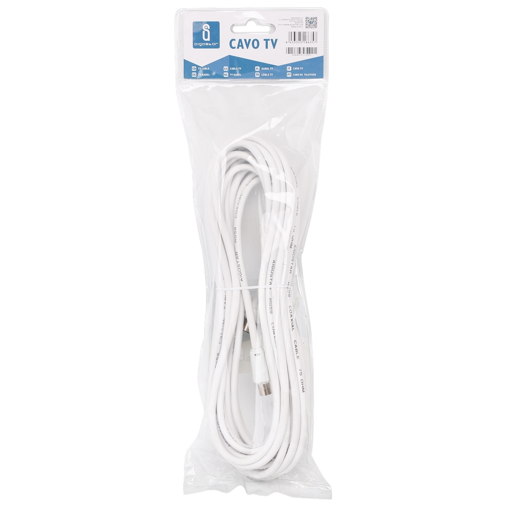 Cavo TV per antenna maschio/femmina 8m bianco Aigostar - Foto 2