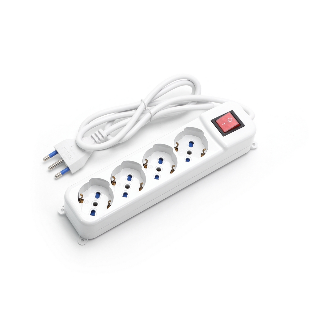 Foto principale Ciabatta multipresa elettrica 4 posti con cavo da 1,5m – 4 Prese Schuko+Bipasso Aigostar